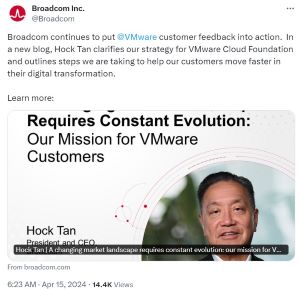 Broadcom continues to put @VMware customer feedback into action.