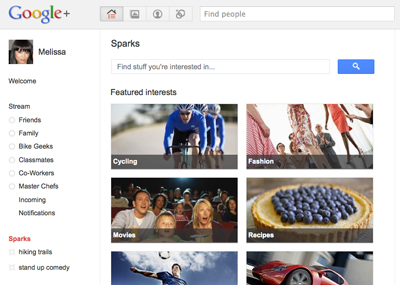 Google+ Sparks