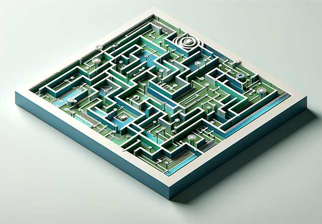 Image of a futuristic maze